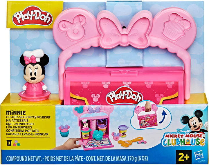 Play-Doh Disney Junior Knet-Konditorei für unterwegs Spielset mit Minnie Maus, Lebensmittel-Vorschul