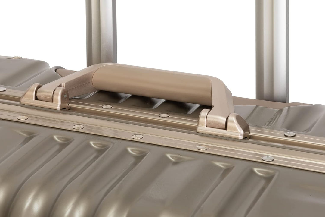 Travelhouse London Koffer Gold S-55cm, M-65cm · 2er-Set · Aluminium-Rahmen · Polykarbonat Hartschale