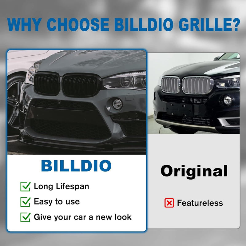 Gangying F15 Schwarze Nieren Kühlergrill für BMW X5 X6 F15 F16 Nieren Doppelsteg Sport Kühlergrill G