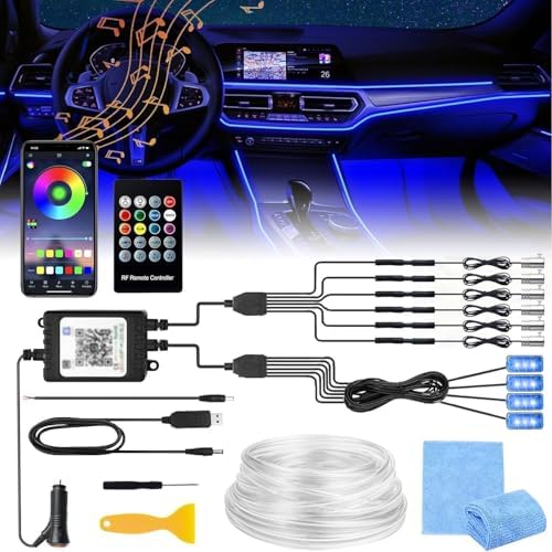 Sunshine smile Auto LED Innenbeleuchtung,6M/ 6 in 1 RGB Auto Innenraumbeleuchtung,12V Led Atmosphäre