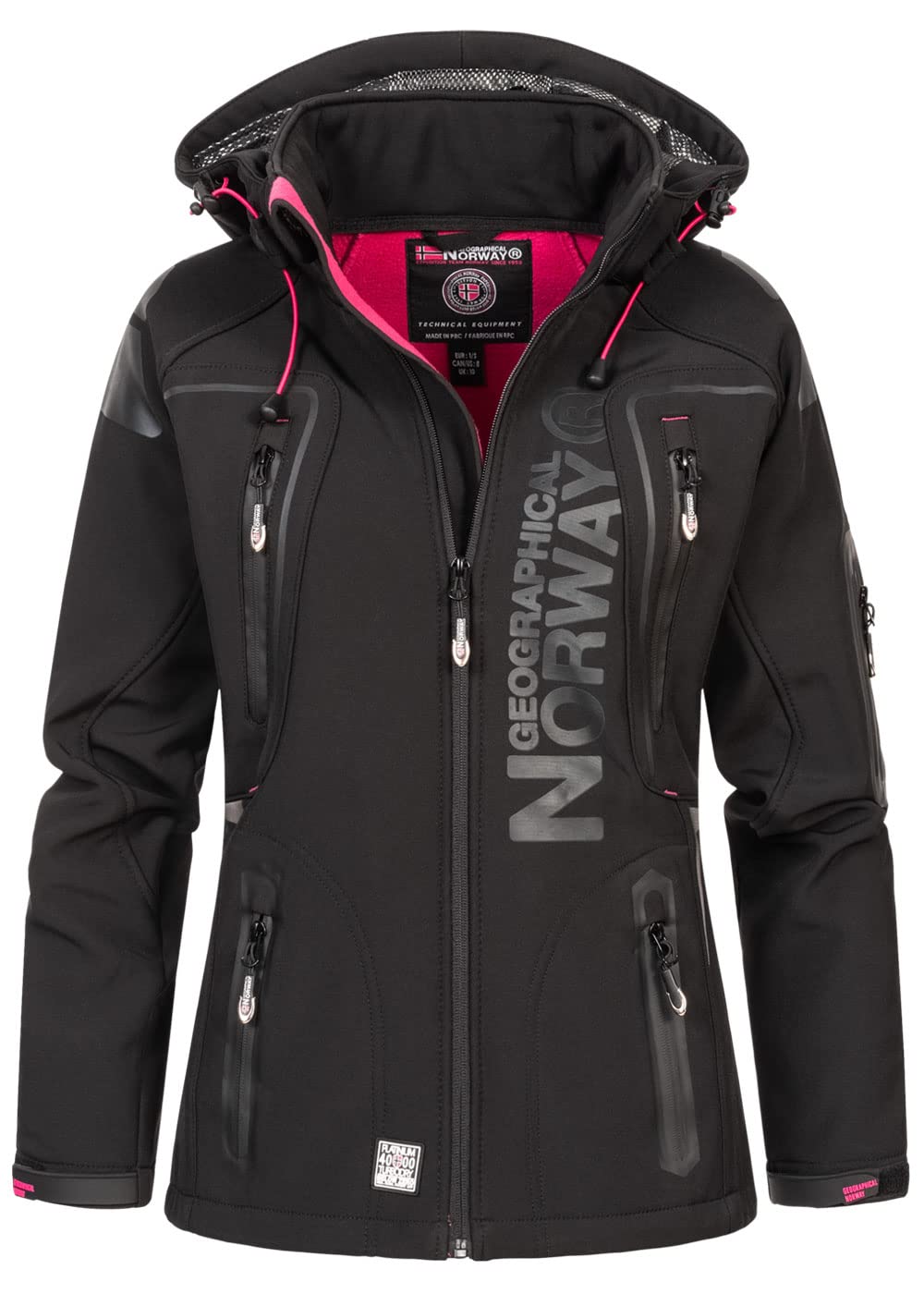 Geographical Norway Damen Softshell Outdoor Jacke Black L