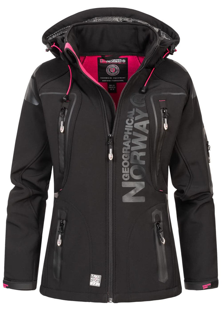 Geographical Norway Damen Softshell Outdoor Jacke Black L