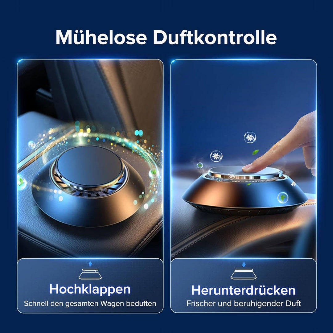 Ceeniu Auto Lufterfrischer, EA02 DIY Lufterfrischer, UFO Voll-Aluminiumlegierung Design, Natürlicher