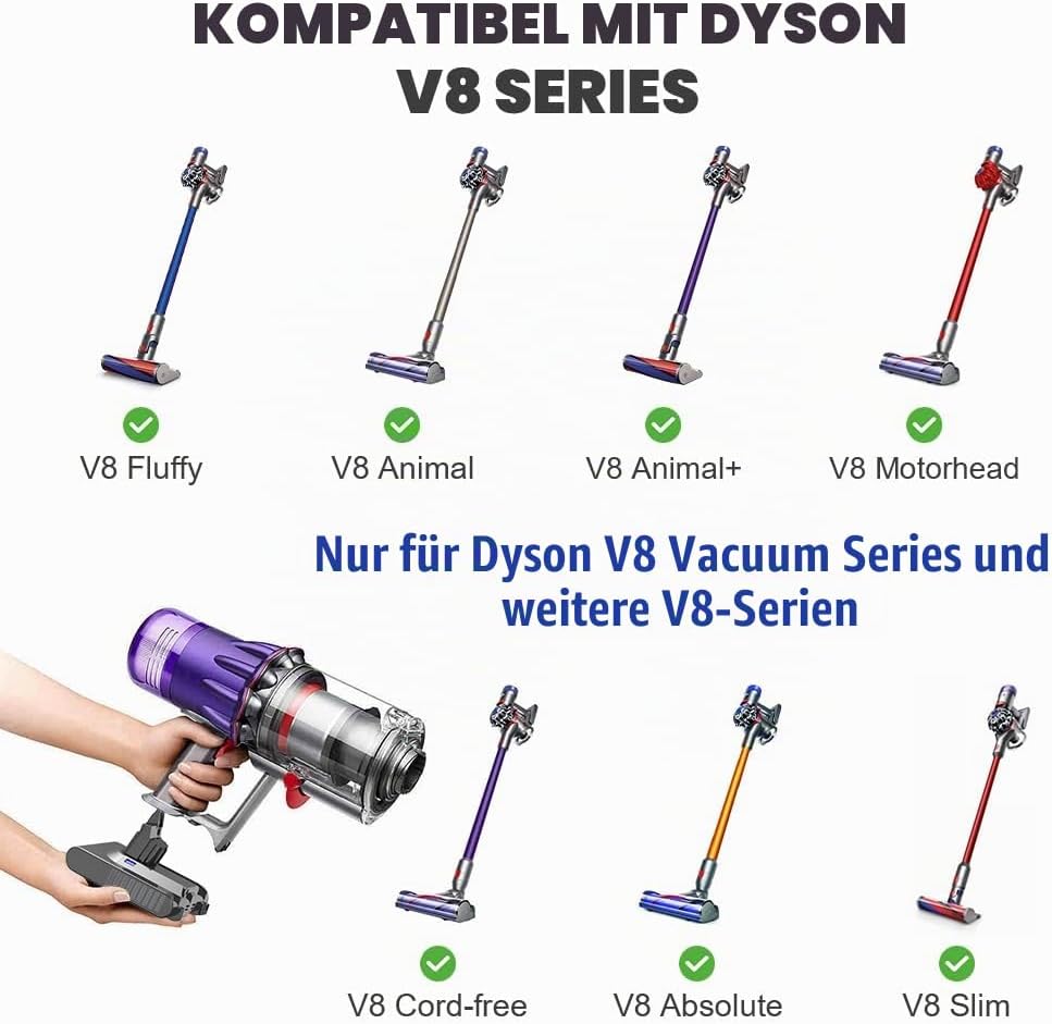 8000mAh/8.0Ah Ersatzakku für Dyson V8 Akku Li-Ionen Batterie für Dyson V8 Animal Absolute Fluffy Mot