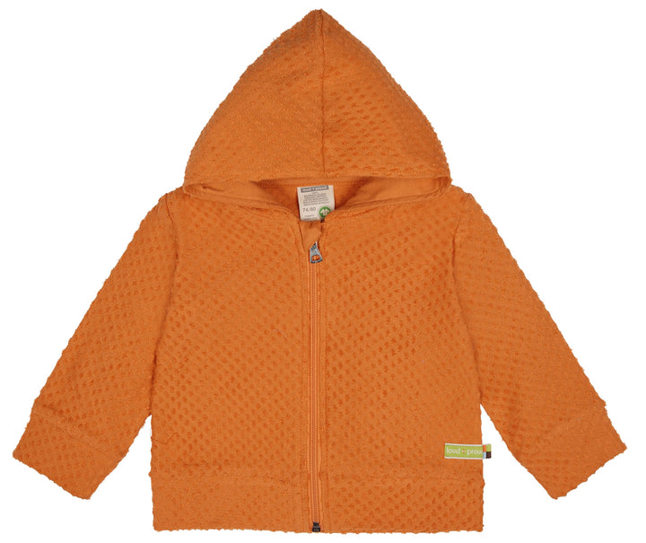 loud + proud Unisex Kinder Aus Frottee mit Punkten, GOTS Zertifiziert Jacke 62-68 Carrot, 62-68 Carr