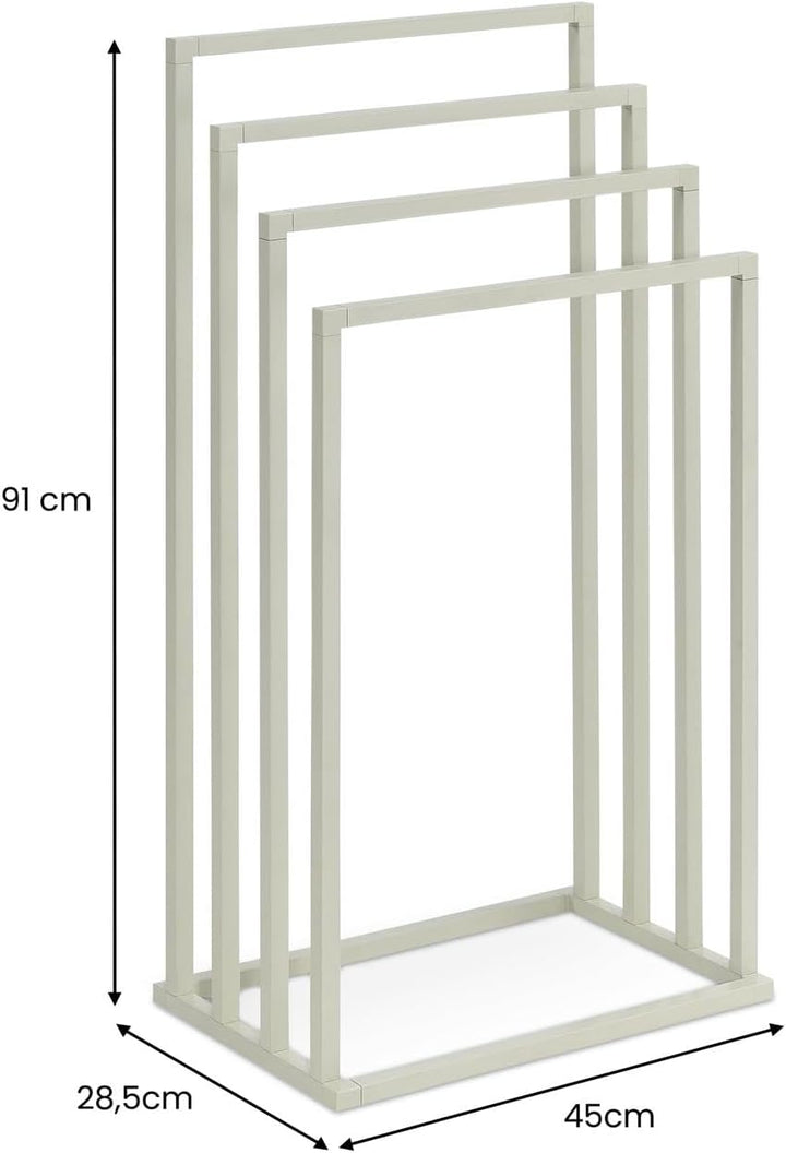 IDIMEX Handtuchhalter Senza freistehend, beige – moderner Handtuchständer mit 4 Stangen, Metallgeste