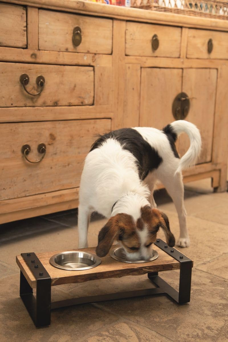 Beeztees K&Bz Hundegeschirr, Holz, Karint, 56 x 28 x 18 cm, 2 x 1300 ml, Braun, 2000 g 56 x 28 x 18