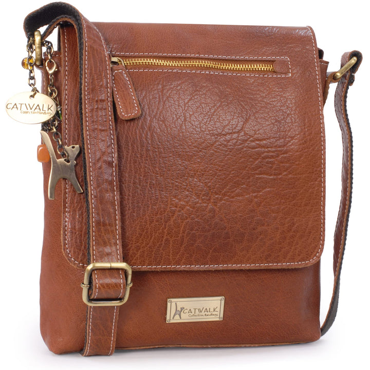 Catwalk Collection Handbags - Leder - Damen Leder Umhängetasche/Handtasche/Messenger/Schultertasche
