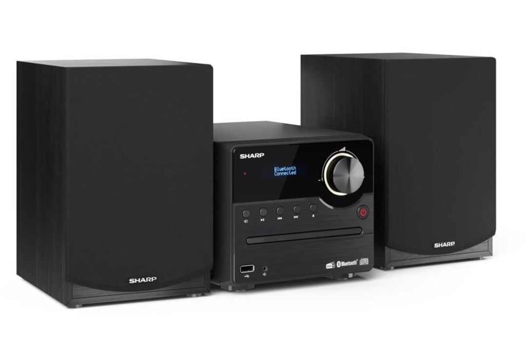 SHARP XLB517DBK Mirco-Soundsystem 45W (Digitalradio mit DAB, DAB+ und UKW/FM-Radio, Bluetooth, USB,