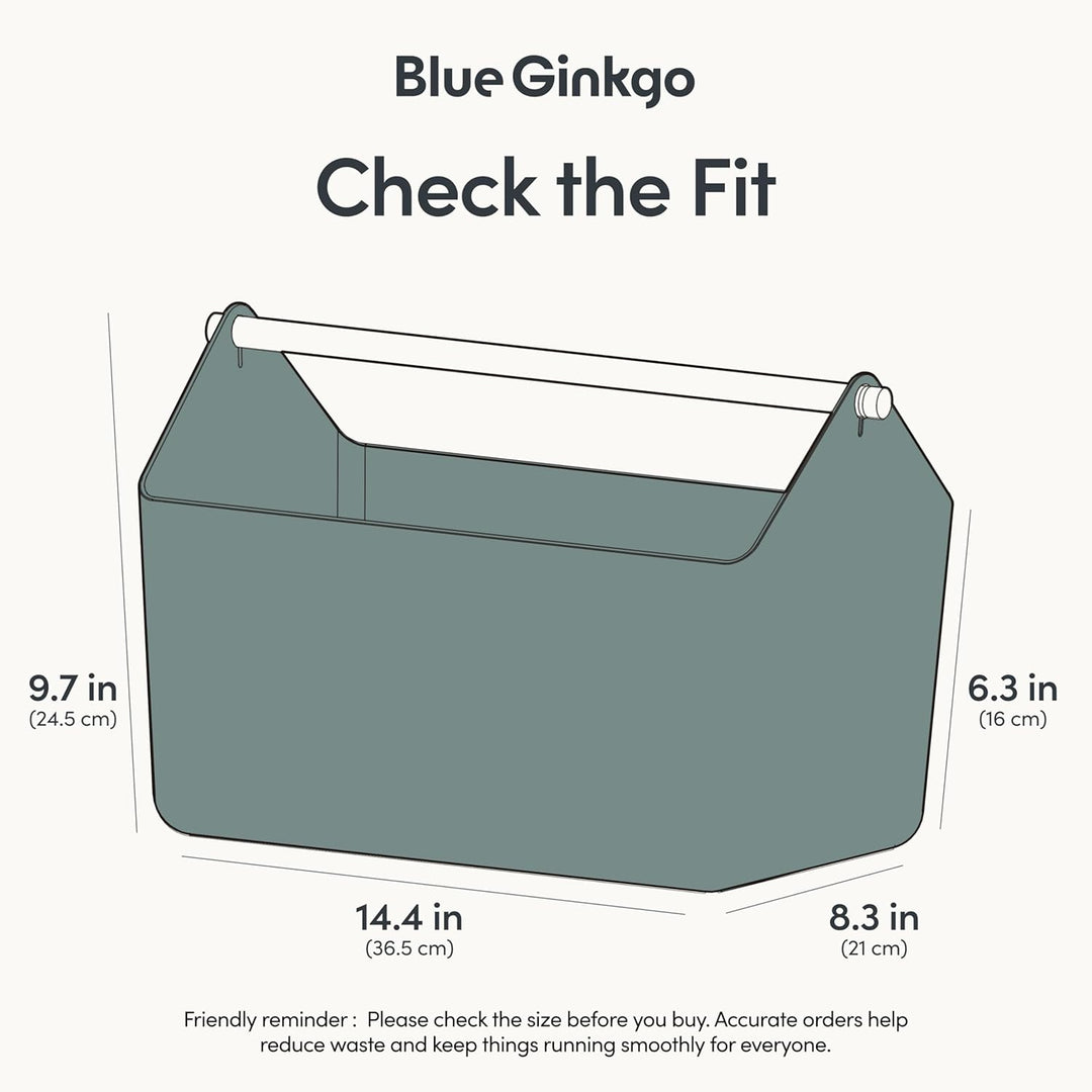 BLUE GINKGO Grosse Aufbewahrungskiste – Kunststoff-Caddy mit Holzgriff für Bad, Vorratsraum oder Rei