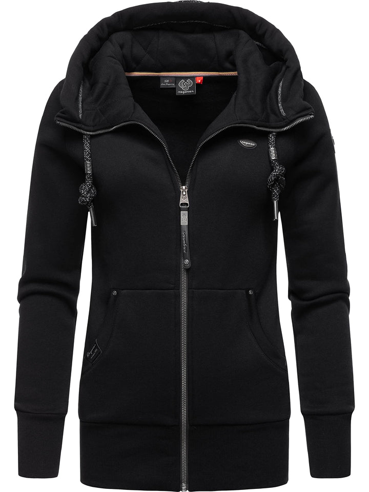 Ragwear Damen Zip-Hoodie Kapuzenjacke Sweatjacke Neska Zip XS-6XL S Black22, S Black22