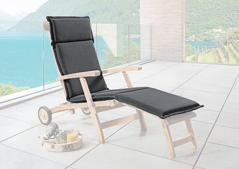 Destiny Premium Auflage für Deckchair Anthrazit Struktur Deckchairauflage Polster Kissen by Deckchai