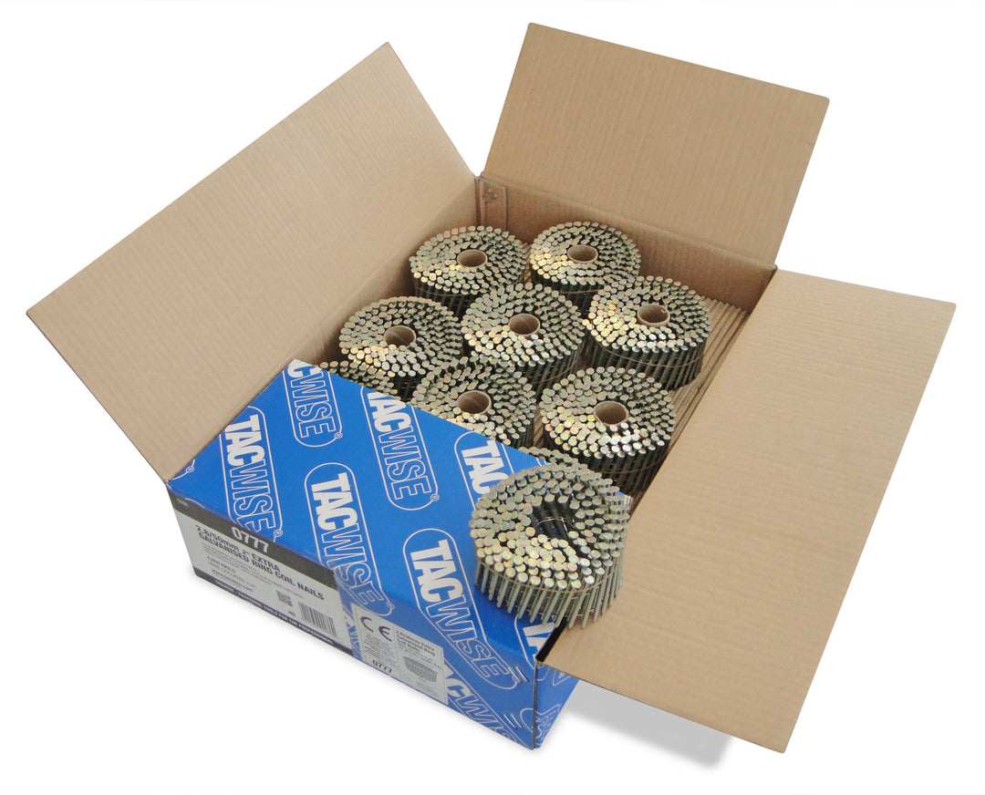 Tacwise 0777 Typ 2,8/50mm Glatt verzinkte geradflächige Nägelspulering, 4.000 Stück, Silber, 4000