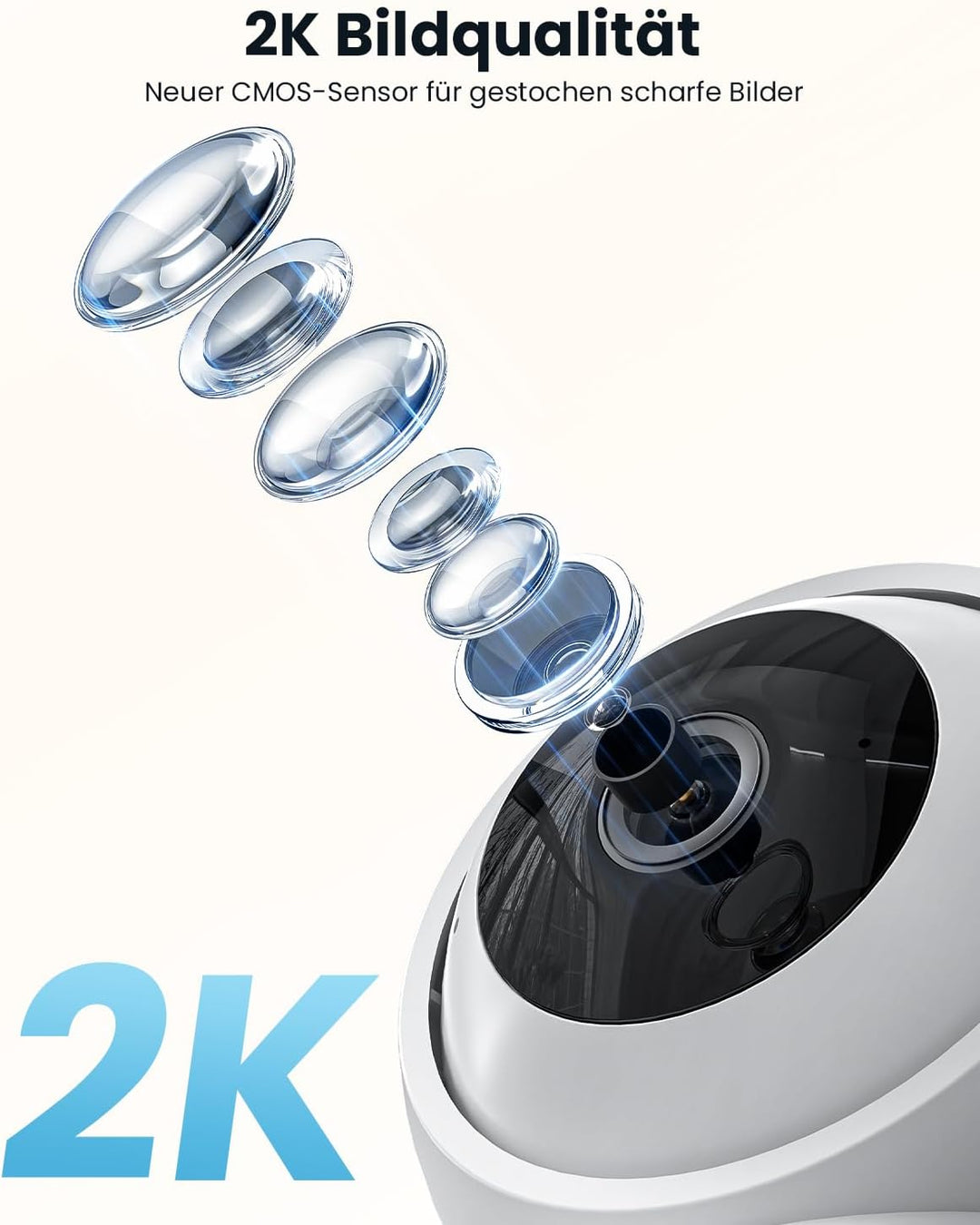 ieGeek 2K Überwachungskamera Innen,2.4G/5GHz WLAN Kamera,Babyphone mit Kamera,15M Nachtsicht,Bewegun