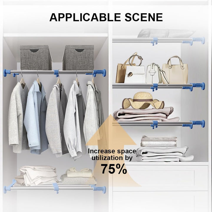 Hershii Schrank-Spannregal Verstellbarer Ausziehbares Schrank Organizer 40-60cm Erweiterbares Regal