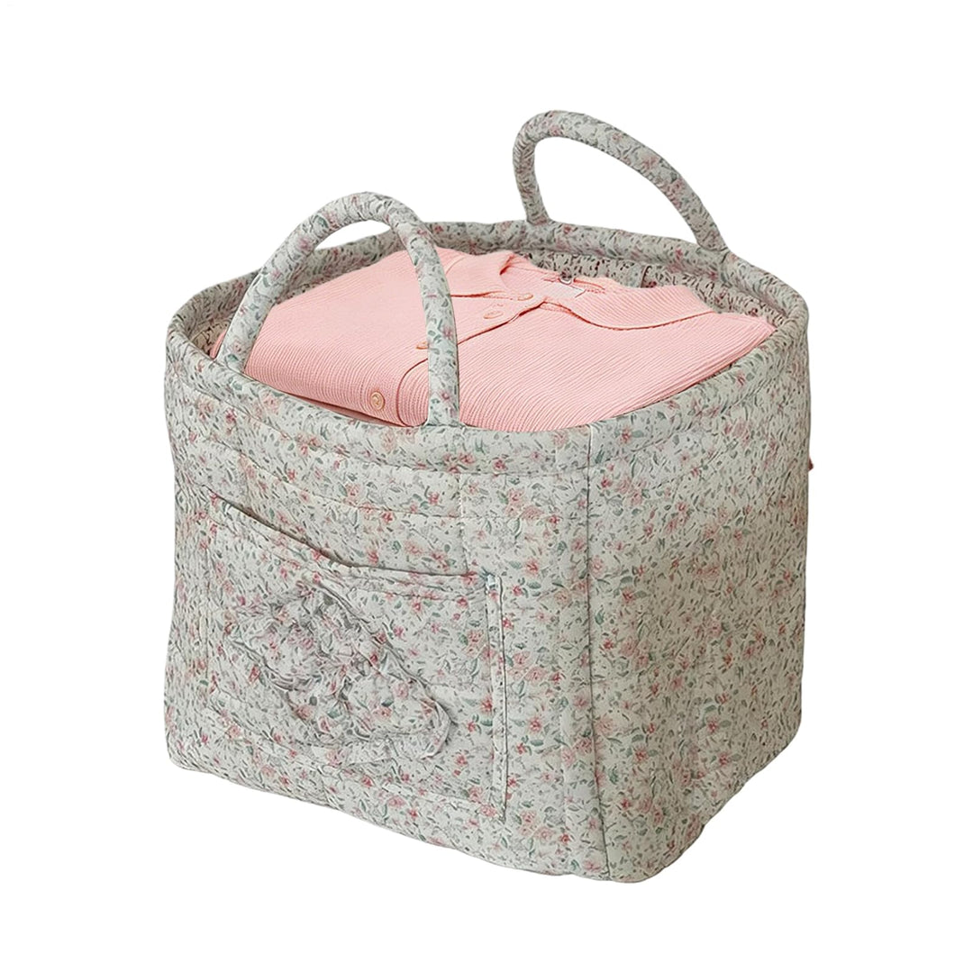 Generisch Stoff-Aufbewahrungskorb Boho Tragetasche Organizer Grün, Grün