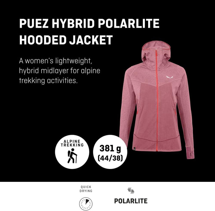 Salewa Damen Puez Hybrid Pl W Fz Hdy Softshelljacke, Navy Blazer Melange M