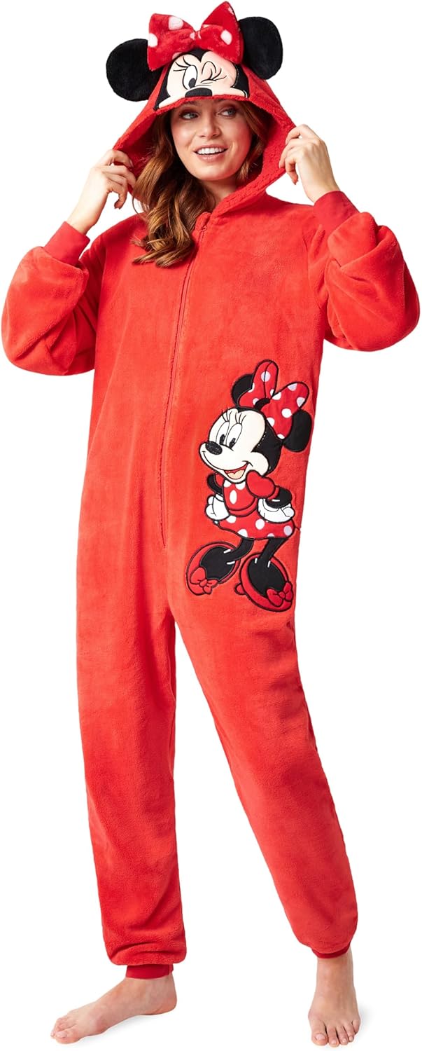 Disney Onesie Damen - Stitch Einteiler Pyjama - Eeyore, Minnie, Maleficent Schlafanzug Onesie - Grös