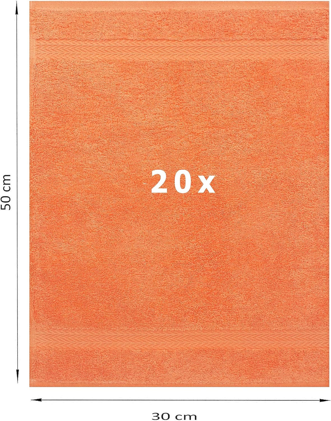 Betz 20 Stück Gästehandtücher Premium 100% Baumwolle Gästetuch-Set 30x50 cm Farbe orange, Orange