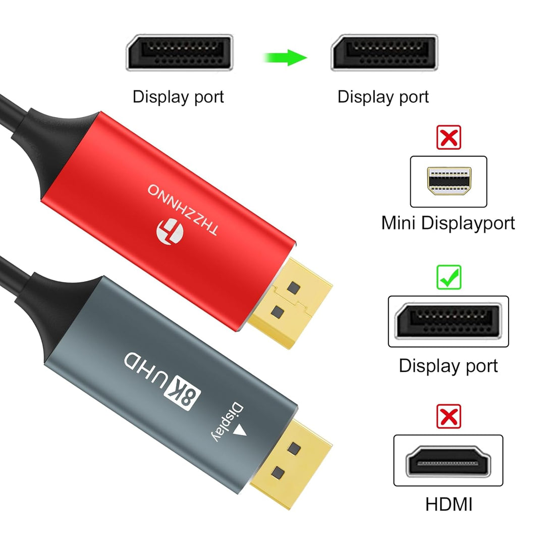 4K 8K DisplayPort Glasfaserkabel 15M, Fibre Optic DP auf DP 1.4 Kabel, 8K@30Hz, 4K@120Hz/144Hz, 2K@1