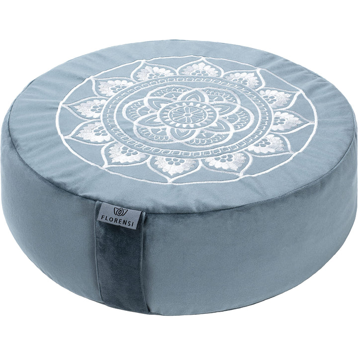 Florensi Meditationskissen (40,6 x 40,6 x 12,7 cm), grosses Samt-Meditationskissen, Premium-Yoga-Kis