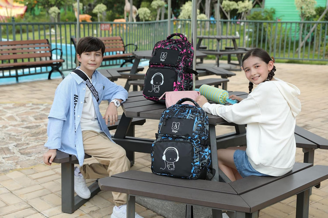 Asge Rucksack Jungen Schulrucksack Mädchen Teenager Jugendliche Coole Schule Daypacks Kinder Reflekt