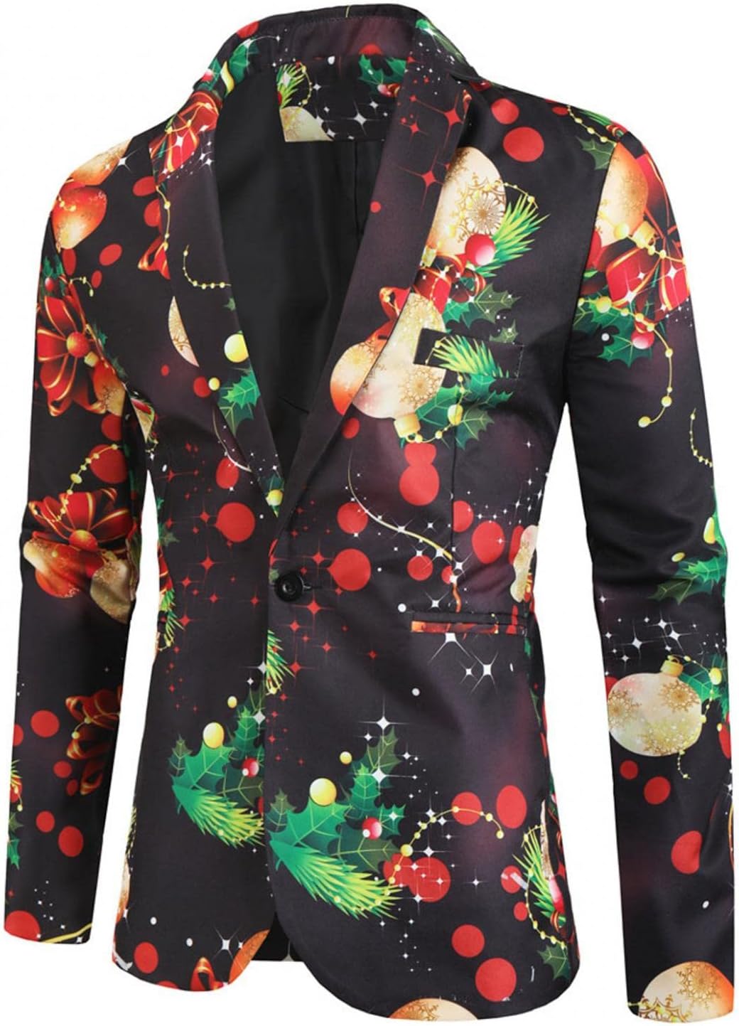 Zhiyao Herren Lustige Weihnachtsanzug 2-Teilig Slim Fit Button Verschiedene Drucke Formal Weihnachte