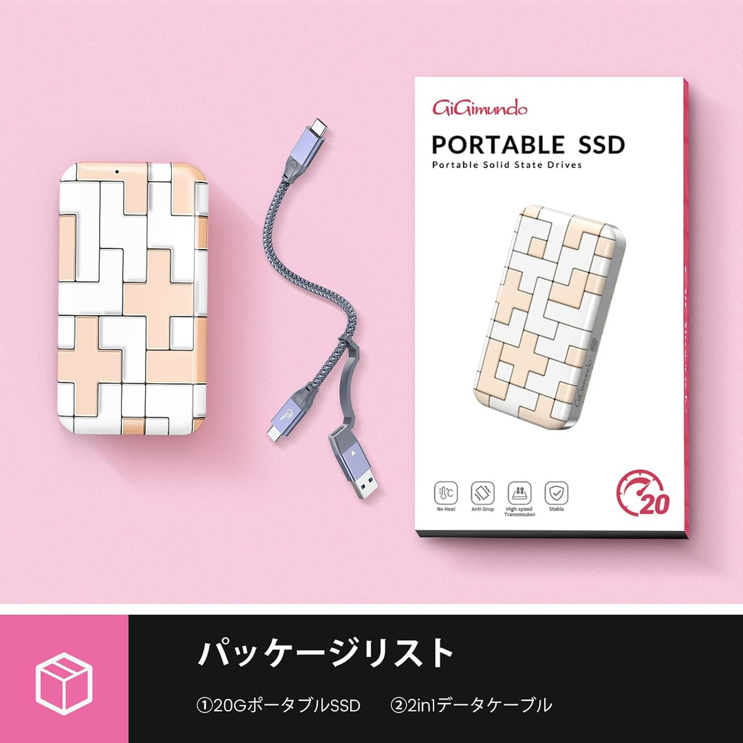 GiGimundo 512GB Portable SSD TLC, USB C Bis zu 3150 MB/s, USB4 Externes Solid State Drive, Geburtsta