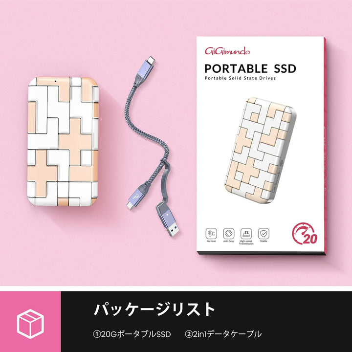 GiGimundo 512GB Portable SSD TLC, USB C Bis zu 3150 MB/s, USB4 Externes Solid State Drive, Geburtsta