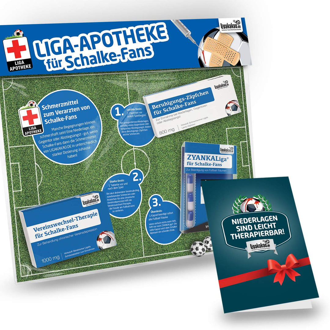 Beruhigungs-Zäpfchen® für Schalke-Fans | Lakritz-Zäpfchen für Schalke-Fans zur Einnahme bei Niederla