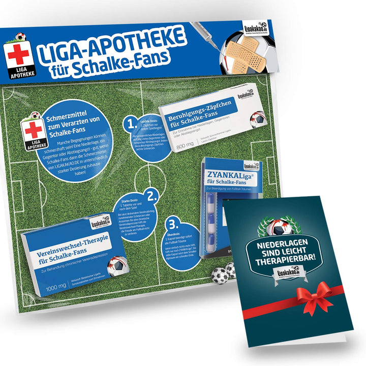 Beruhigungs-Zäpfchen® für Schalke-Fans | Lakritz-Zäpfchen für Schalke-Fans zur Einnahme bei Niederla