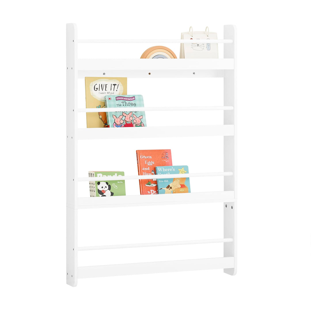 SoBuy Bücherregal Kinder Wandregal für Kinderzimmer Kinder Bücherregal Wand mit 4 Ablagen Montessori