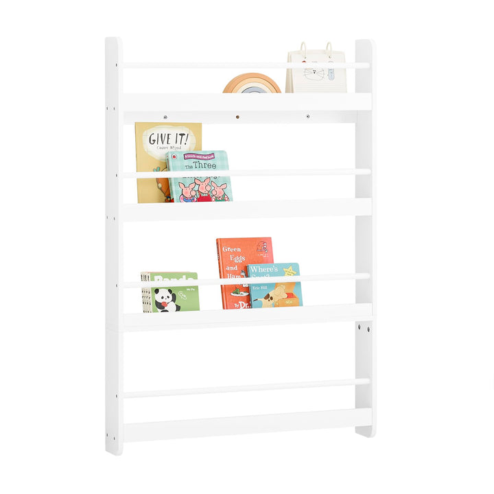SoBuy Bücherregal Kinder Wandregal für Kinderzimmer Kinder Bücherregal Wand mit 4 Ablagen Montessori