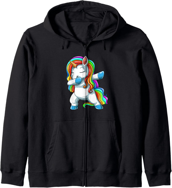 Niedlich Dabbing Einhorn Mädchen Kapuzenjacke