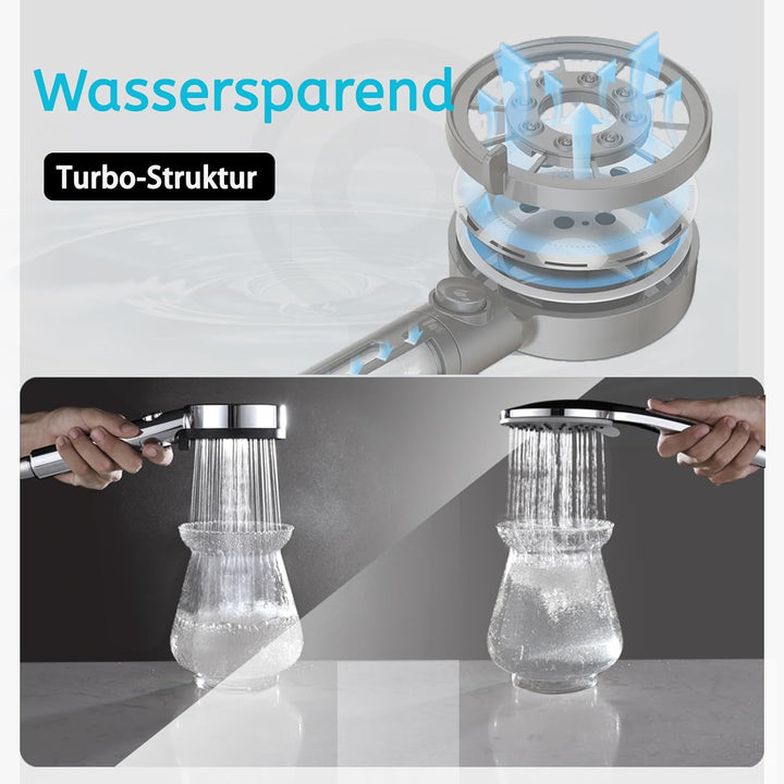 Duschkopf Filter mit schlauch, Hochdruck Duschkopf, Wassersparend Duschbrause Anti Kalk, Shower Head