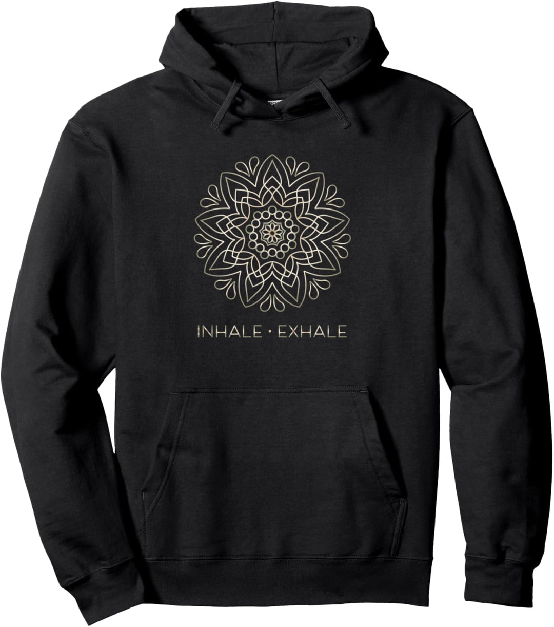 Inhale Exhale Breath In Out Spiritualität Yoga Meditation Om Pullover Hoodie
