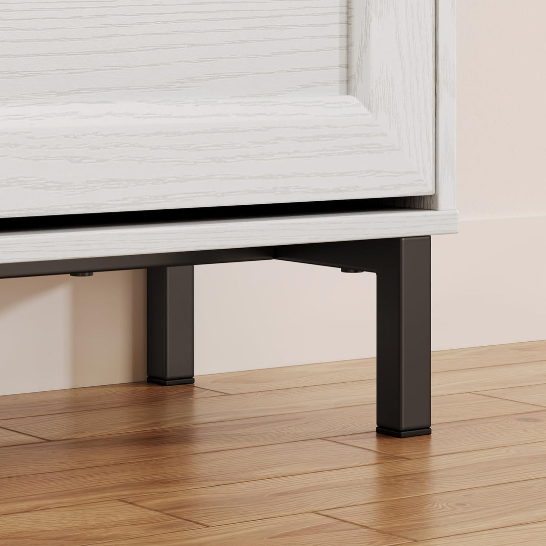 Schuhschrank mit 4 Klappen, Schuhablage Schuhschrank schmal Schuhregal mit offenen Ablagefächern, ve