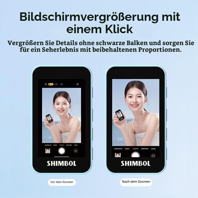 Shimbol CP5 Mini Selfie-Monitor-Bildschirm - 2,2" kabelloser Rückkamera-Monitor fürs iPhone &amp; Androi