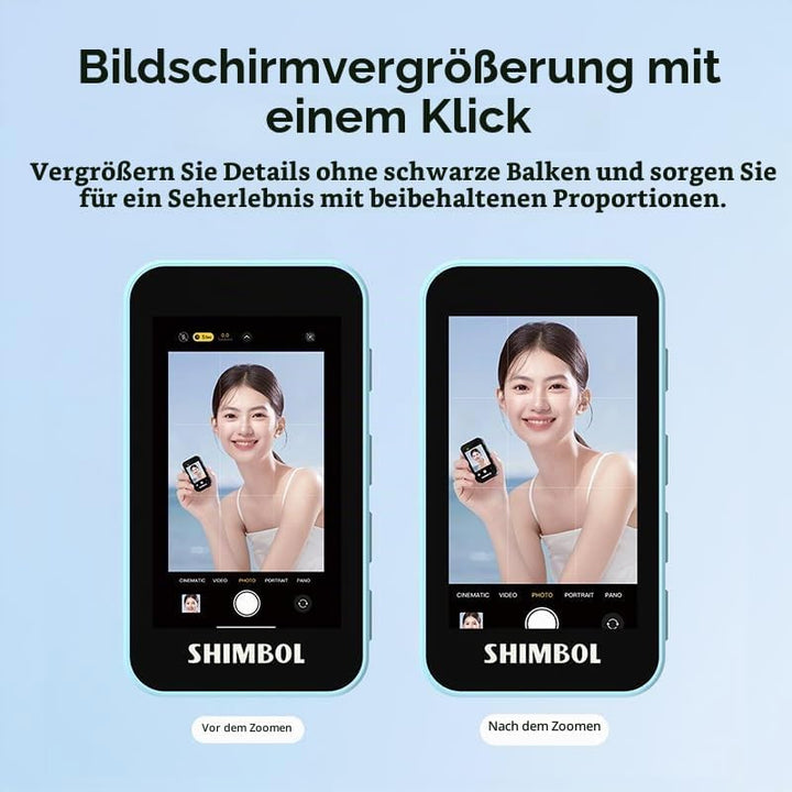 Shimbol CP5 Mini Selfie-Monitor-Bildschirm - 2,2" kabelloser Rückkamera-Monitor fürs iPhone &amp; Androi