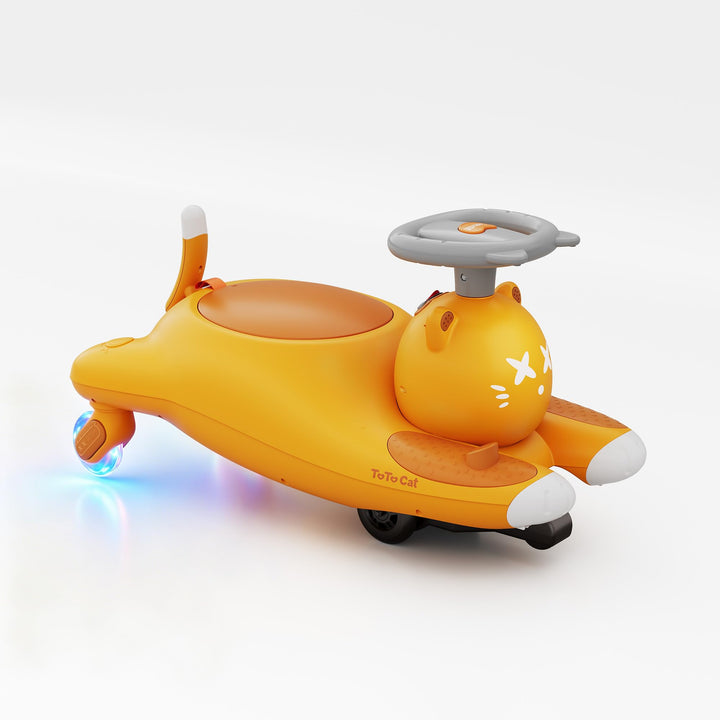 Kinder Elektro-Wackelauto Mit Pedal | Batteriebetriebenes Twist-Spielzeug | Niedliches Cartoon-Katze