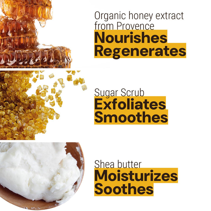Panier des Sens Body Scrub mit Bio-Honig aus der Provence - Peeling für Körper, Hände und Füsse - Ma
