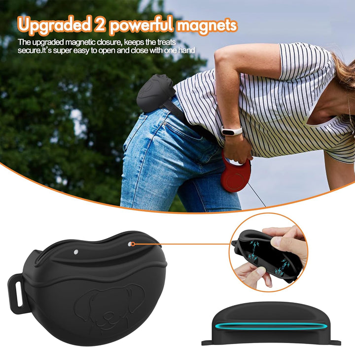 AWINNER Leckerli-Tasche für Hunde – Premium-Silikon, verbesserte 4 Starke Magnete, verbesserter Magn