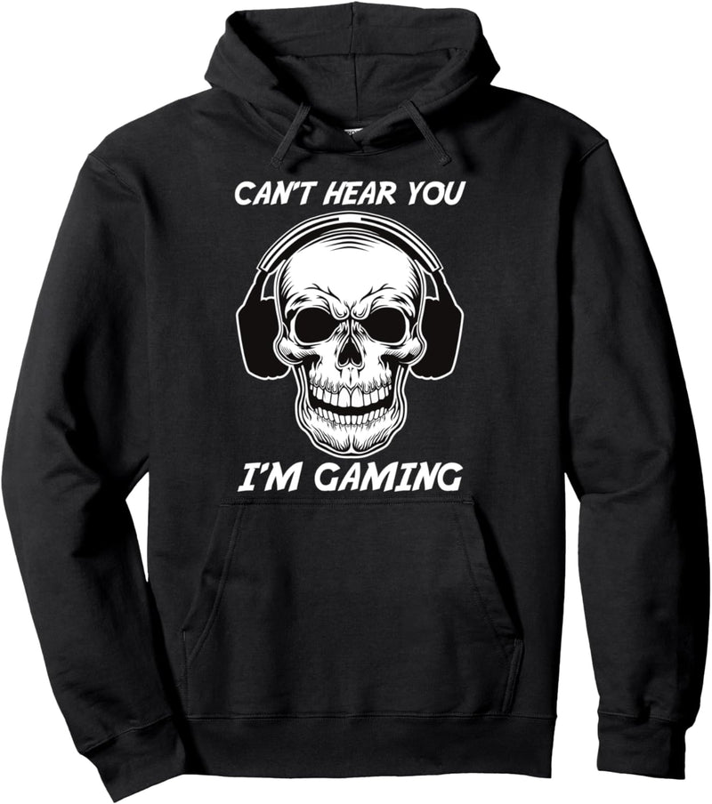 Lustiges Gamer Skeleton Punk Rock Gaming Headset Kann nicht Pullover Hoodie