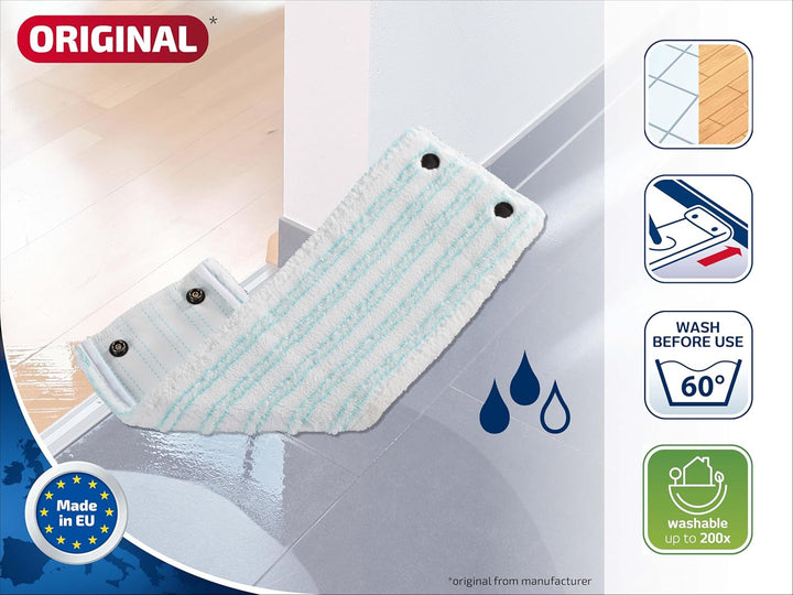 Leifheit Wischbezug CLEAN Twist M/Combi M Micro Duo 6er Set, Bodenwischer Ersatzbezug, Wischbezug au