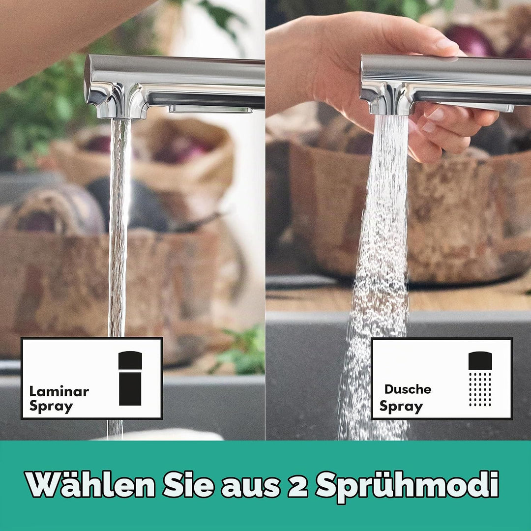 hansgrohe Küchenarmatur Zesis M33, Wasserhahn Küche mit Auslauf Höhe 160 mm, 150° drehbar, ausziehba