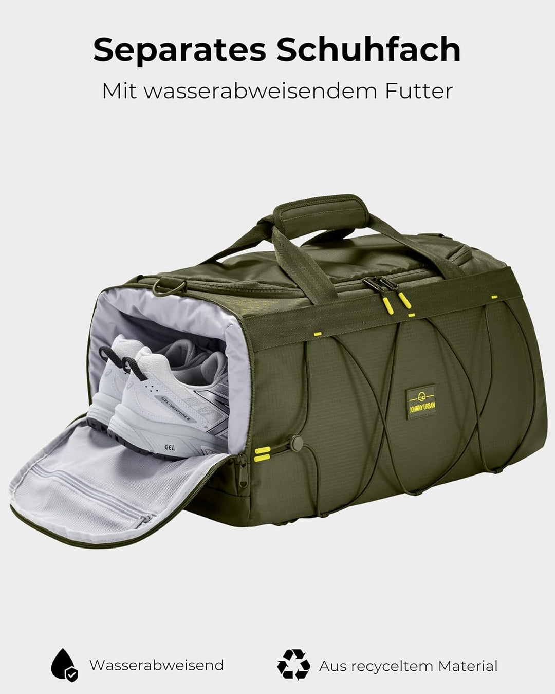 Johnny Urban Sporttasche Herren & Damen Grün - Shawn - 2 in 1 Tasche mit Rucksackfunktion für Reise