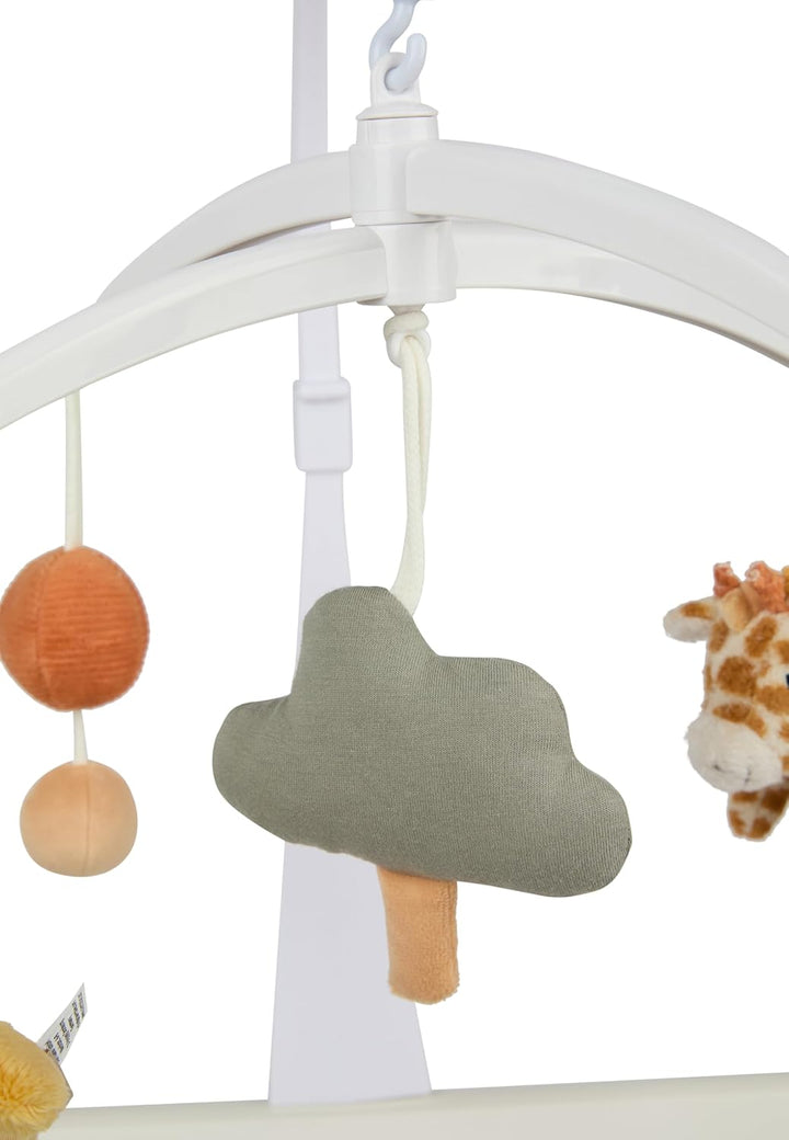 Sterntaler Mobile Giraffe & Löwe – Weicher Flausch, wattiert mit Polyesterwatte – Spieluhr mit Melod