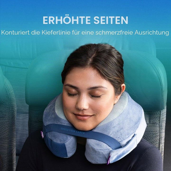 Cabeau Evolution Earth Reisekissen aus luxuriösem Memory-Schaum, das Beste Reisekissen mit 360-Grad-