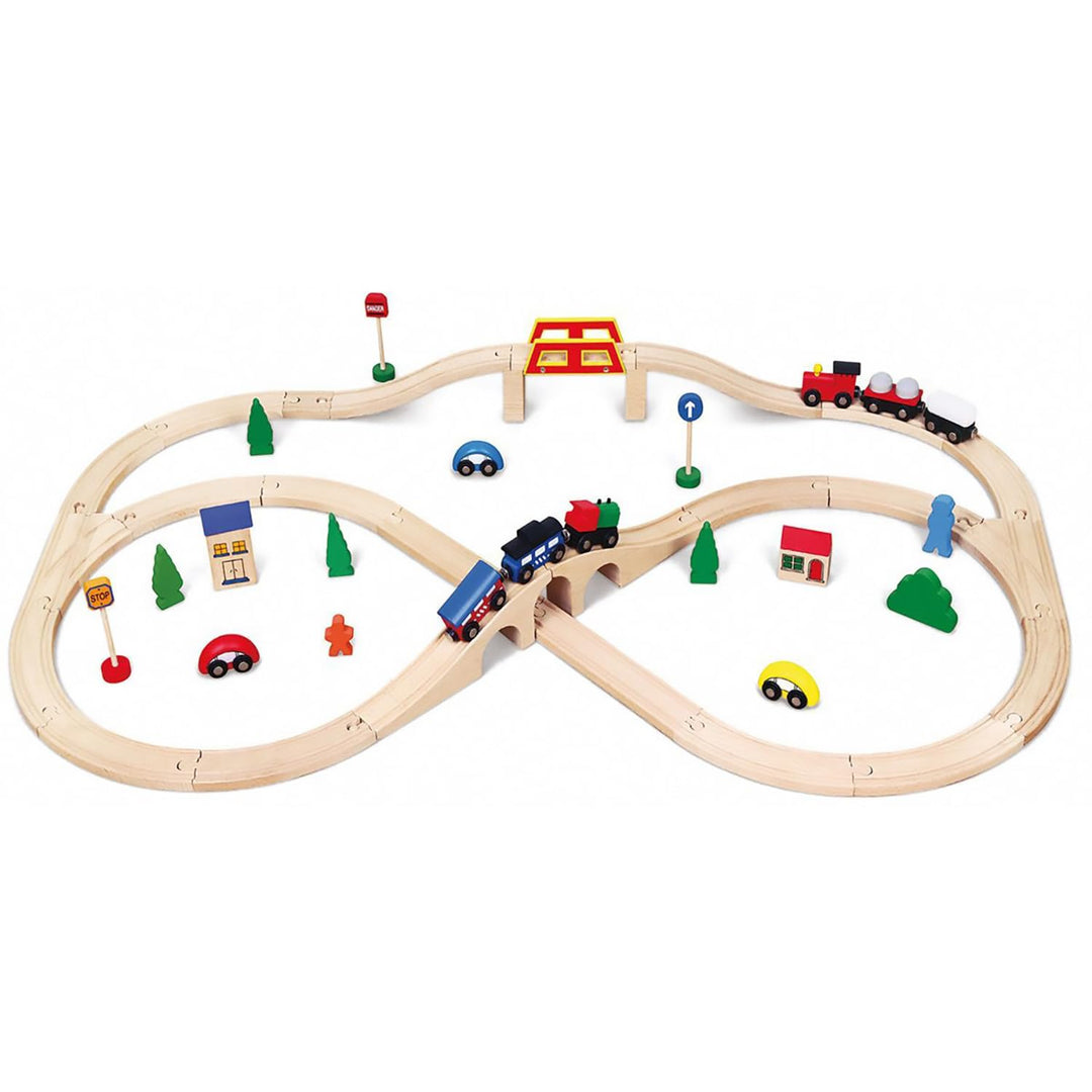 VIGA Toys - Holzeisenbahn - Stadt - 49 Teile 2043646, Multi Color