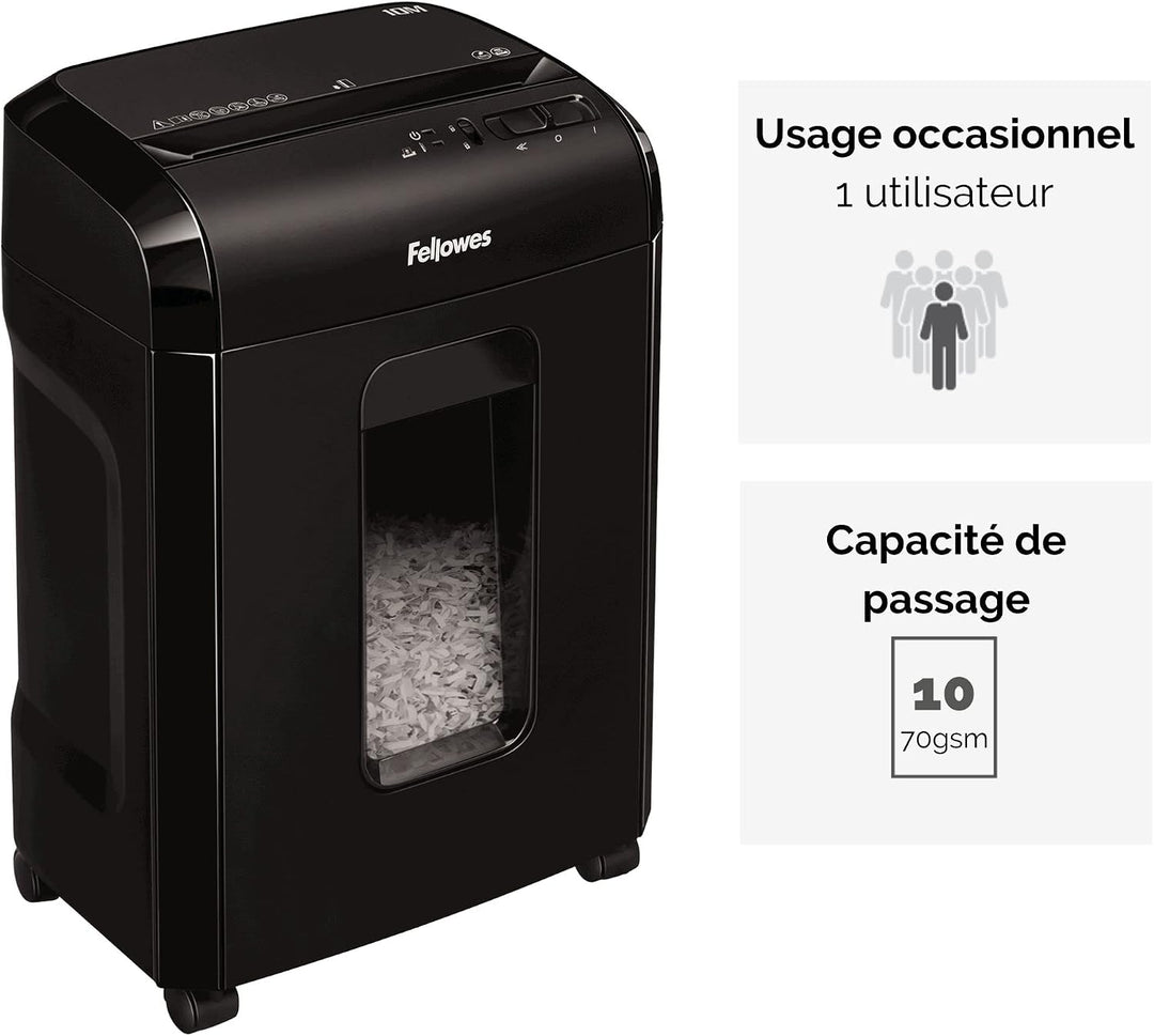 Sicherheitsstufe P5 Aktenvernichter: Fellowes Microcut (2000+ Partikel/A4), 10 Blatt, Powershred 10M